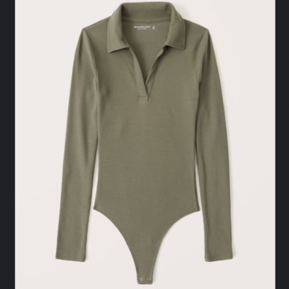 Abercrombie & Fitch Tops - Abercrombie and Fitch Ribbed Long Sleeve Polo